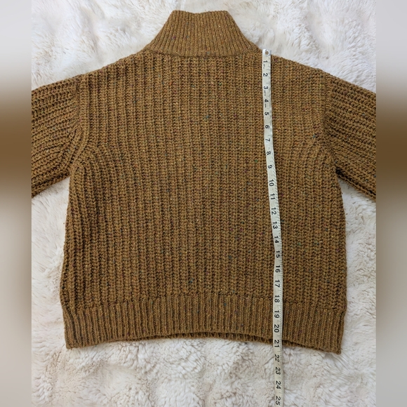 Sezane Nico Turmeric Half Zip Wool Blend Pullover Sweater - Picture 9 of 12